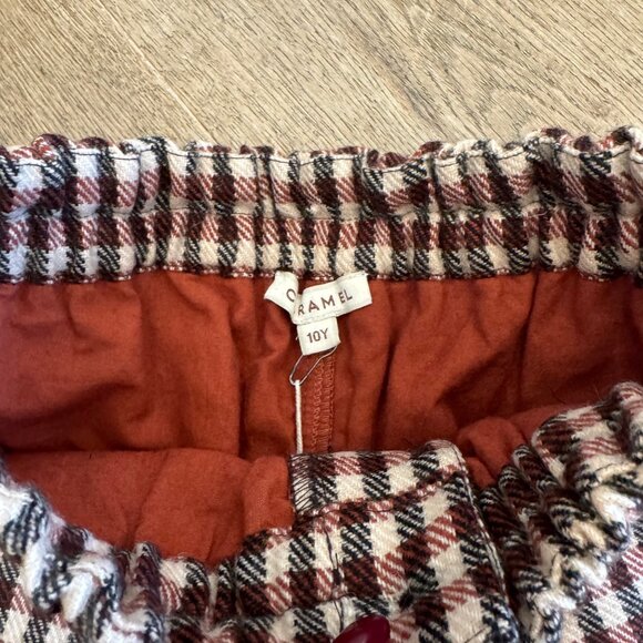 Caramel Kids Checkered Wool Shorts 10Y With Elastic Waist & Button Closure - Picture 2 of 9